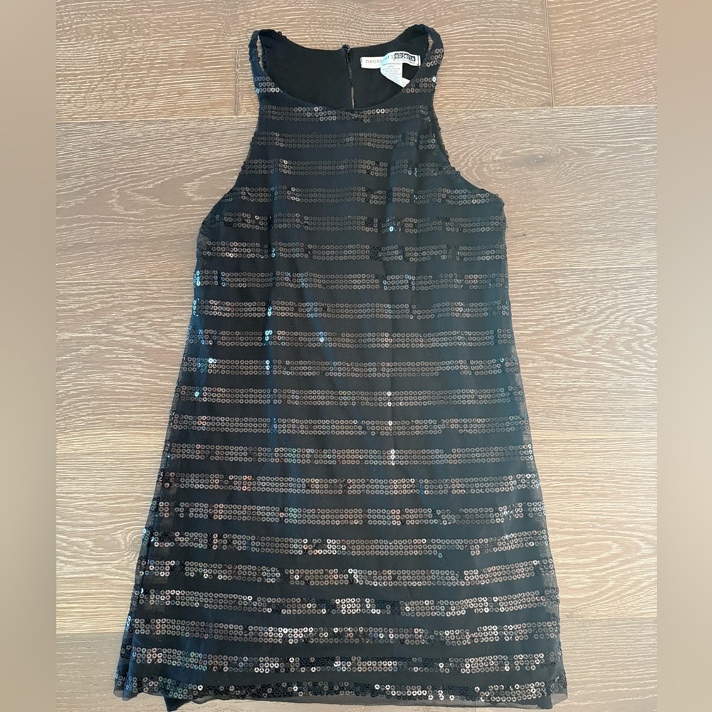 Necessary Objects Black Sequin Halter Mini Dress - image 1